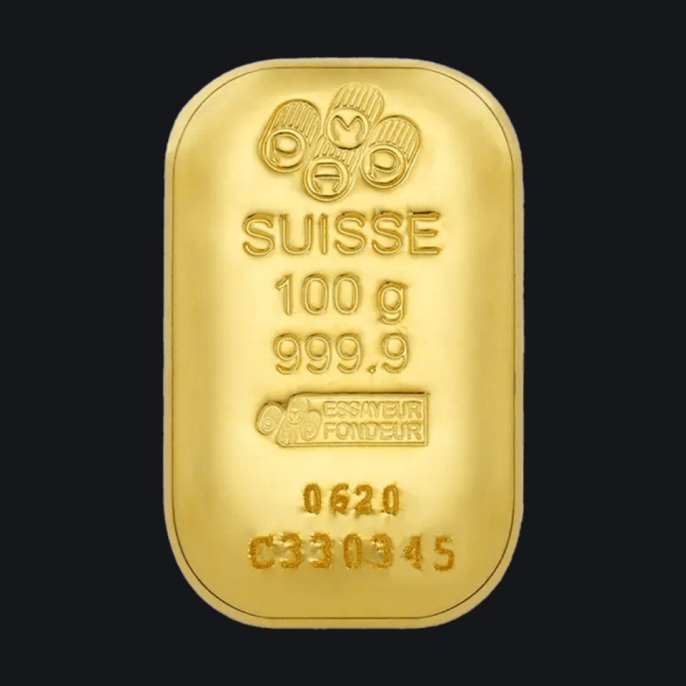 PAMP Suisse gold cast bar 100 g (999.9)