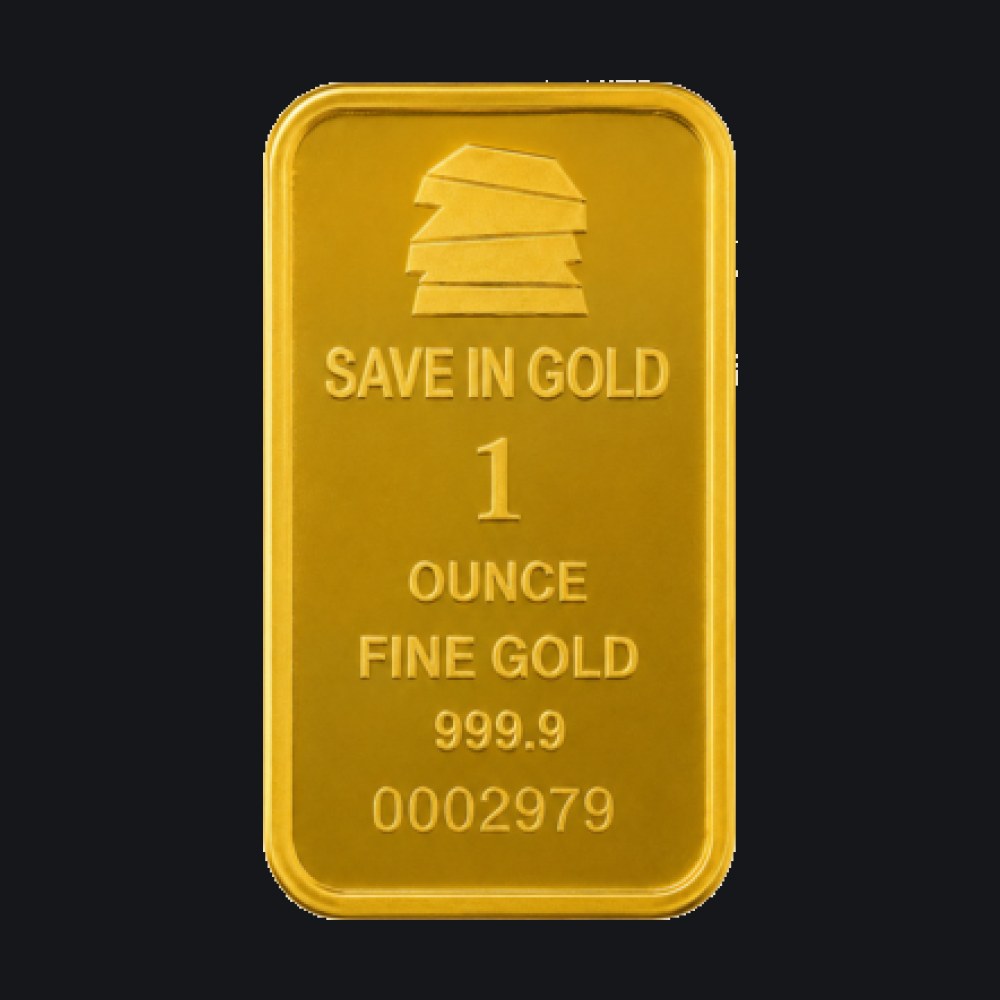 Save gold minted bar 1 oz (999.9)