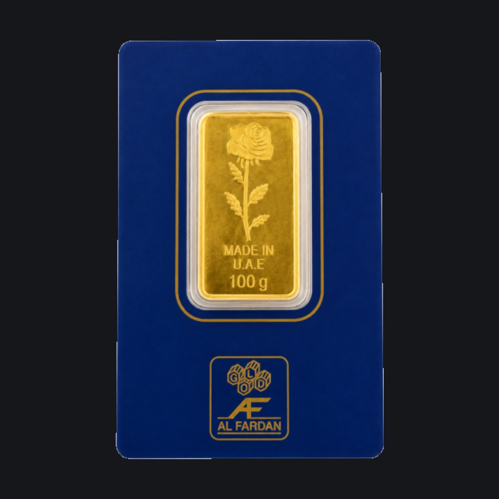 Al Fardan gold minted bar 100 g (999.9)