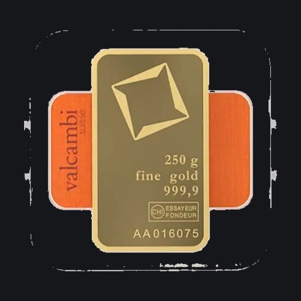 Valcambi Suisse gold minted bar 250 g (999.9)