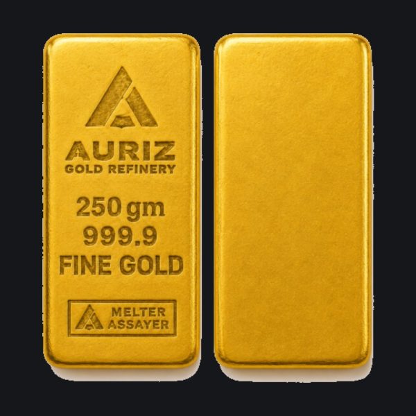 Auriz gold cast bar 250 g (999.9)