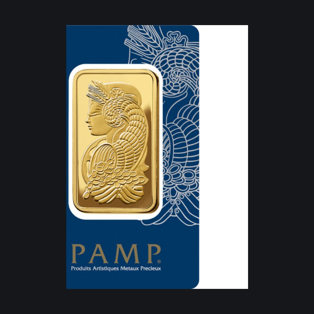 PAMP Suisse gold minted bar 50 g (999.9) — Lady Fortuna