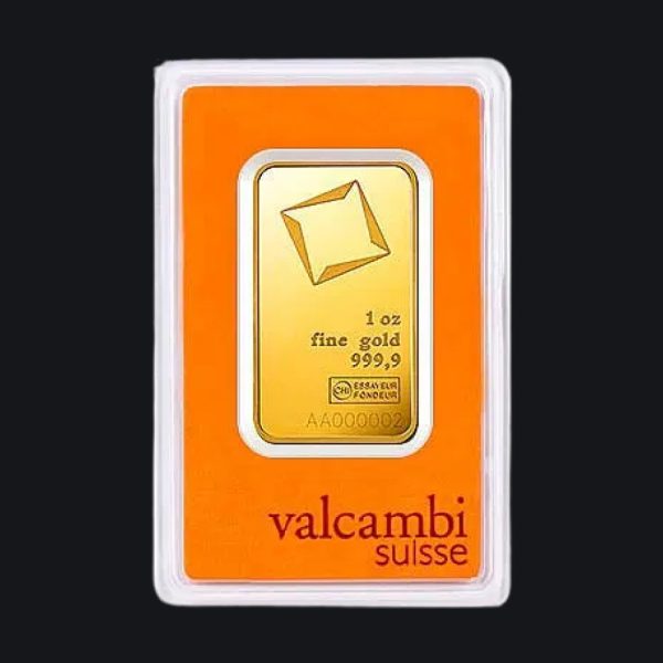 Valcambi Suisse gold minted bar 1 oz (999.9)