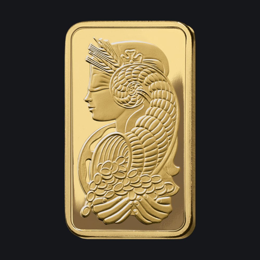 PAMP Suisse gold minted bar 5 oz (999.9) — Lady Fortuna