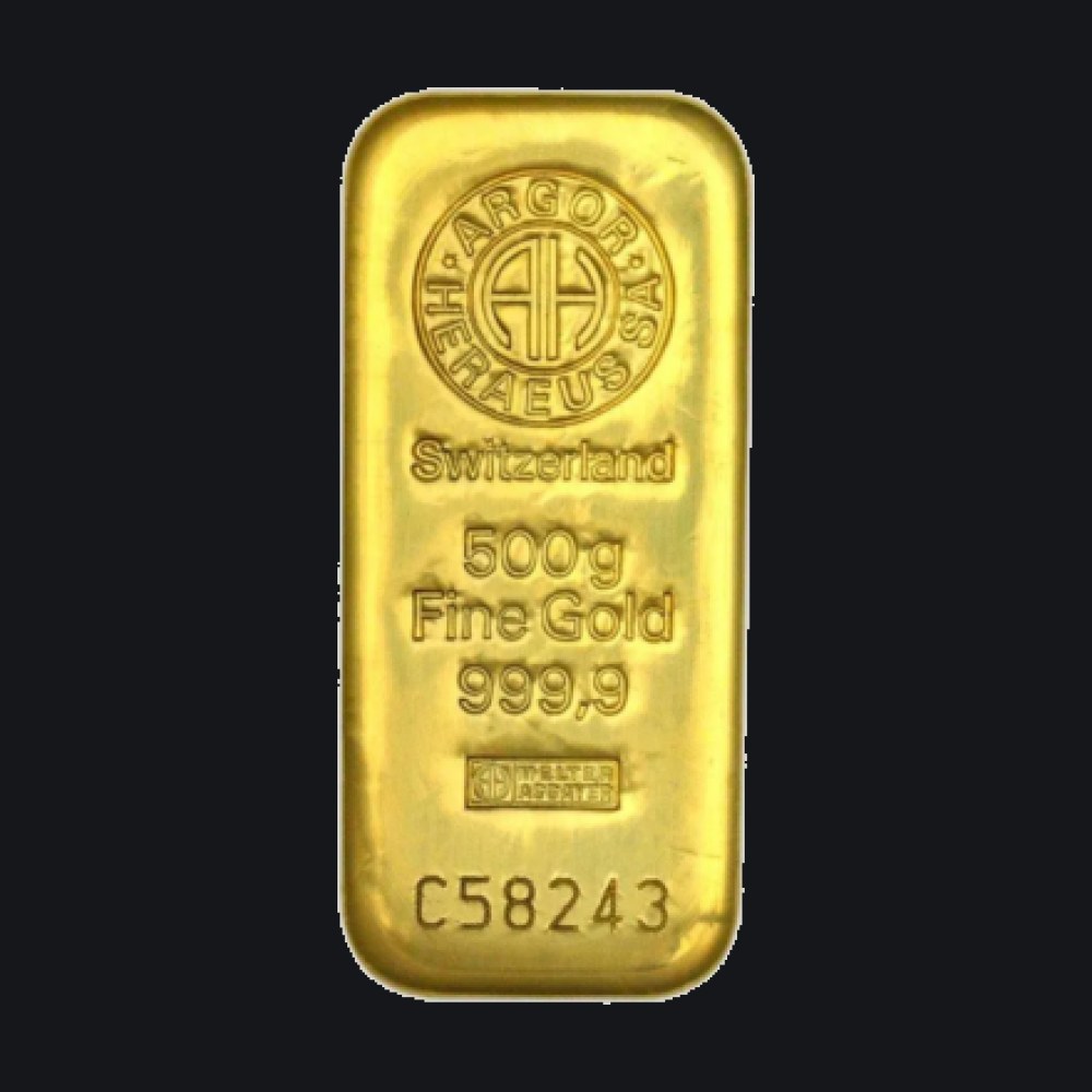 Argor-Heraeus gold cast bar 500 g (999.9)