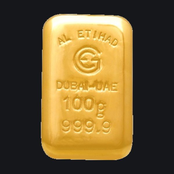 Al Etihad gold cast bar 100 g (999.9)
