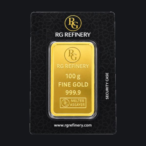 RG gold minted bar 100 g (999.9)