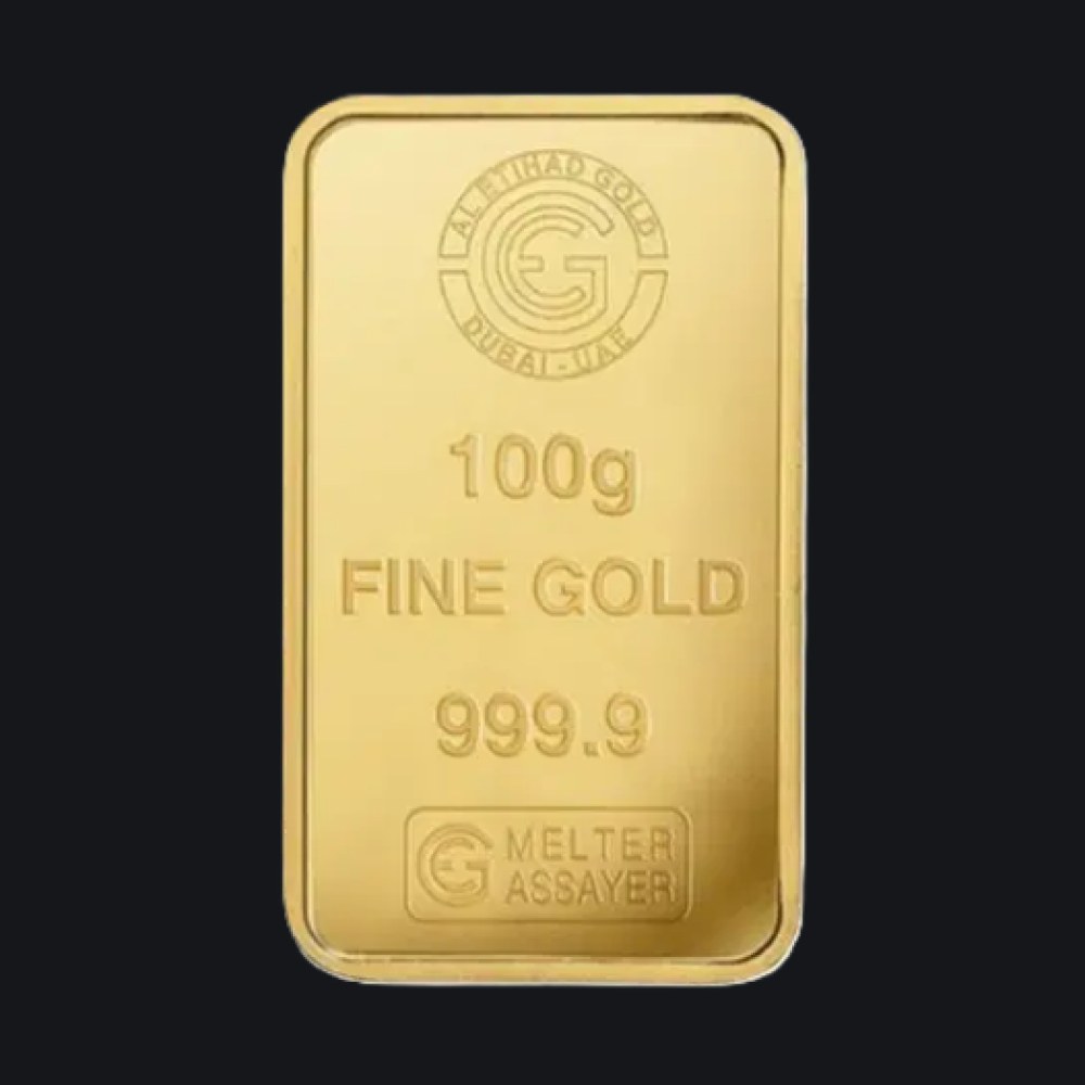 Al Etihad gold minted bar 100 g (999.9)