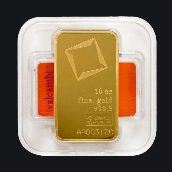 Valcambi Suisse gold minted bar 10 oz (999.9)