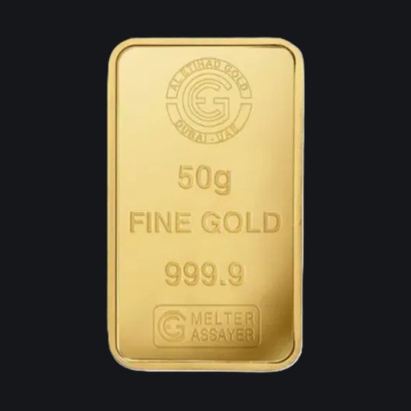 Al Etihad gold minted bar 50 g (999.9)