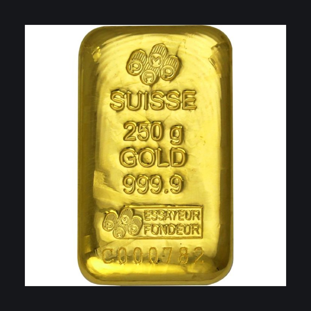 PAMP Suisse gold cast bar 250 g (999.9)