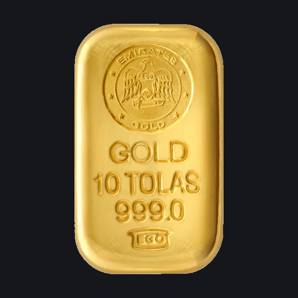 Emirates Gold gold cast bar 10 tola (999)