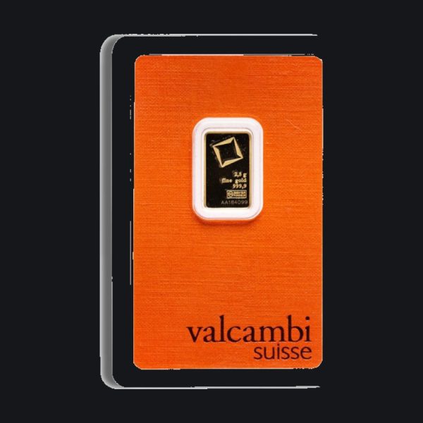Valcambi Suisse gold minted bar 2.5 g (999.9)