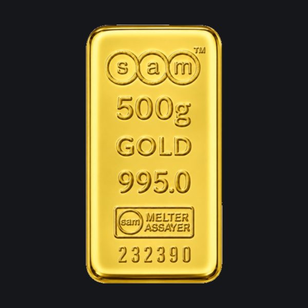 SAM gold cast bar 500 g (995)