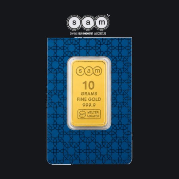 SAM gold minted bar 10 g (999.9)