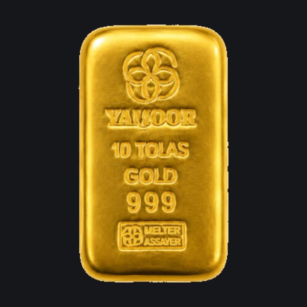 Yaqoot gold cast bar 10 tola (999)