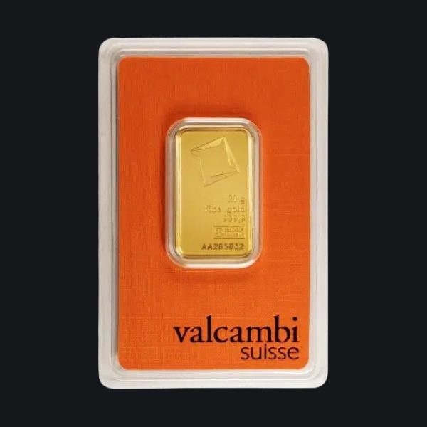 Valcambi Suisse gold minted bar 20 g (999.9)